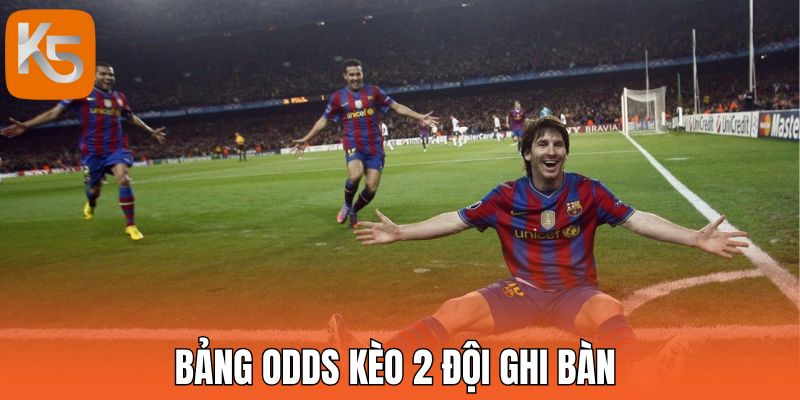 Bảng Odds kèo 2 đội ghi bàn 