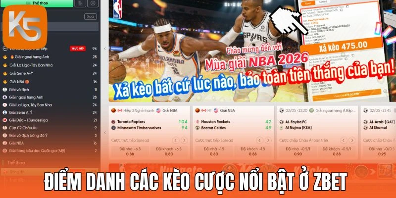 Điểm danh các kèo cược nổi bật ở Zbet 
